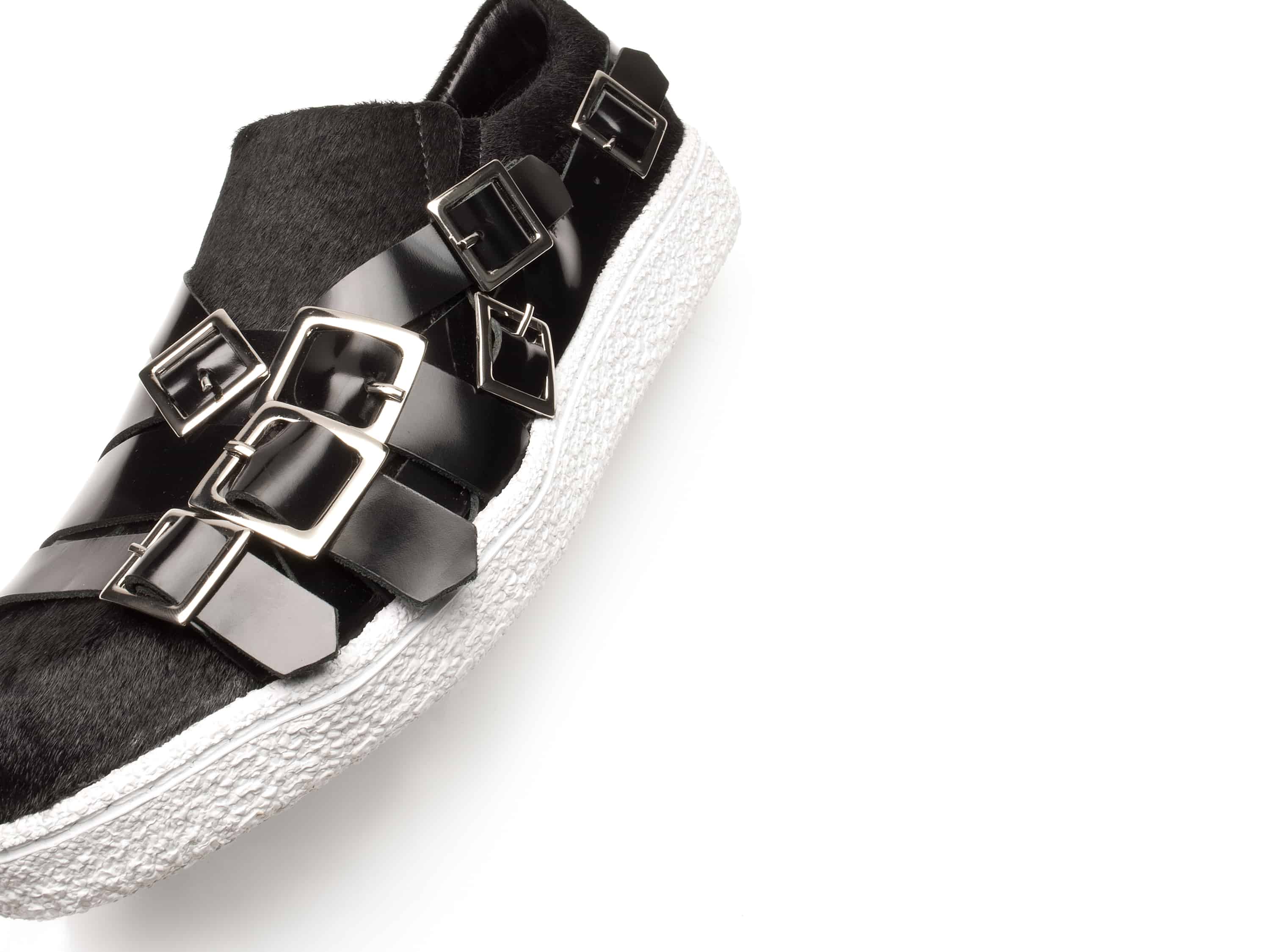 Diego Vanassibara Pony Hair Shoe DV077-Diego-Vanassibara-Pony-Black-Buckles-Shoe